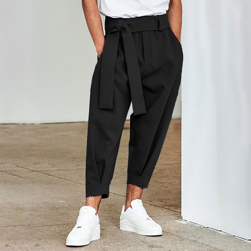 AMI PARIS turned-up carrot fit trousers in grey