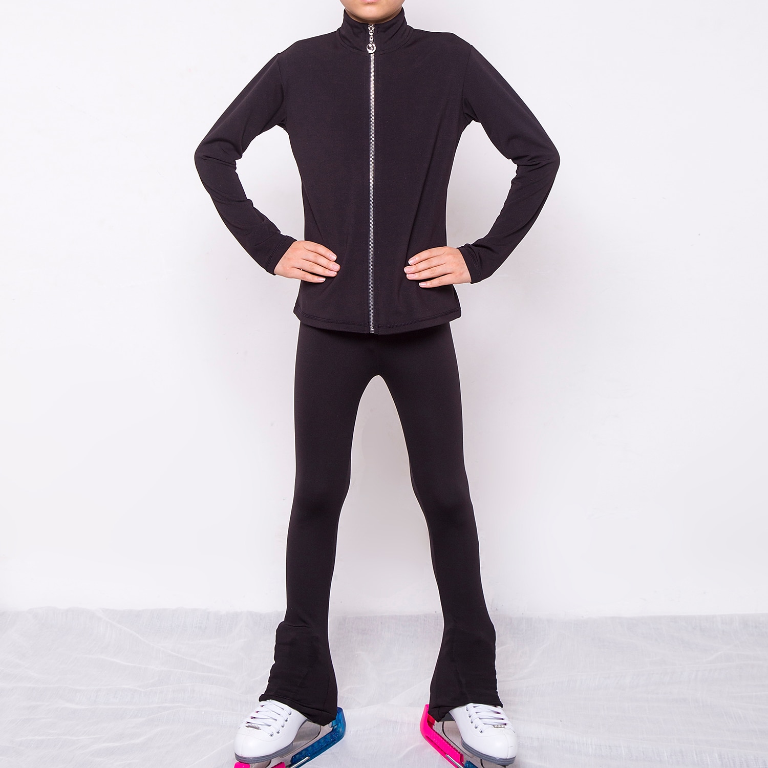Figure Skating Jacket with Pants Men's Boys Ice Skating Jacket Pants / Trousers Leggings Black Thumbhole Fleece Spandex High Elasticity Training Practise Competition Skating Wear Thermal Warm Handmade 2025 - $91.99 –P2