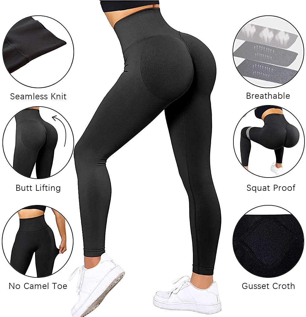 Spandex Leggings for Women High Waist Full-Length Hip Lifting Slimming  Solid Yoga Pants Workout Running Booty Tights Blue : : Fashion