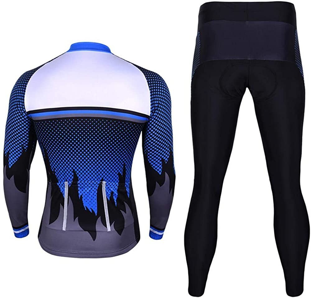 Herren Radtrikot mit Radhose lang fahrradbekleidung Langarm MTB Mountain Rennrad Rot Purpur Orange Punkt Fahhrad Sportkleidung 3D-Pad Atmungsaktiv Schnelltrocknend Tasche auf der Rückseite Polyester 2025 - $46.99 –P2