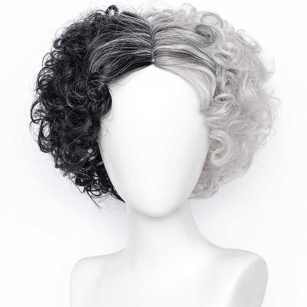 Parrucche Cosplay Nero Bianco Ambra Ondulato Capelli Sintetici Corto Parrucche Per donna Parrucche Per la festa del 2026 a $17.99 –P6