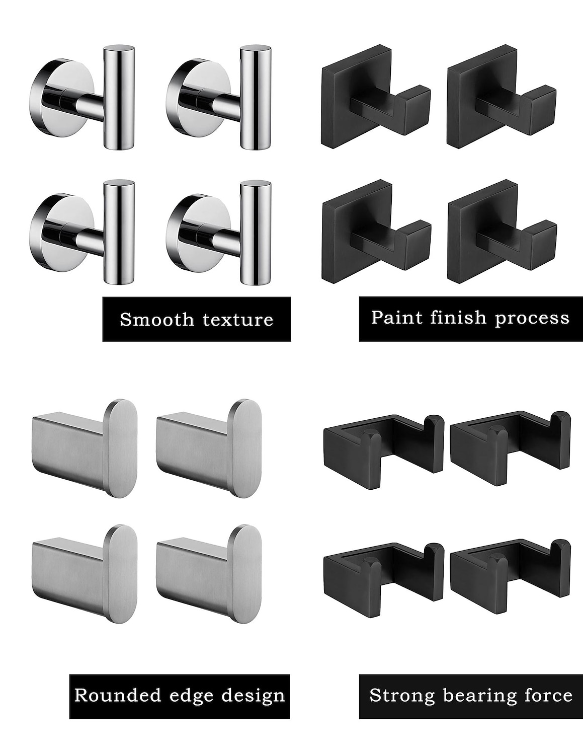 4 крючка для халатов, крючки для полотенец из нержавеющей стали 304, настенные крючки для одежды для ванной/кухни 2026 - $64.99 –P2