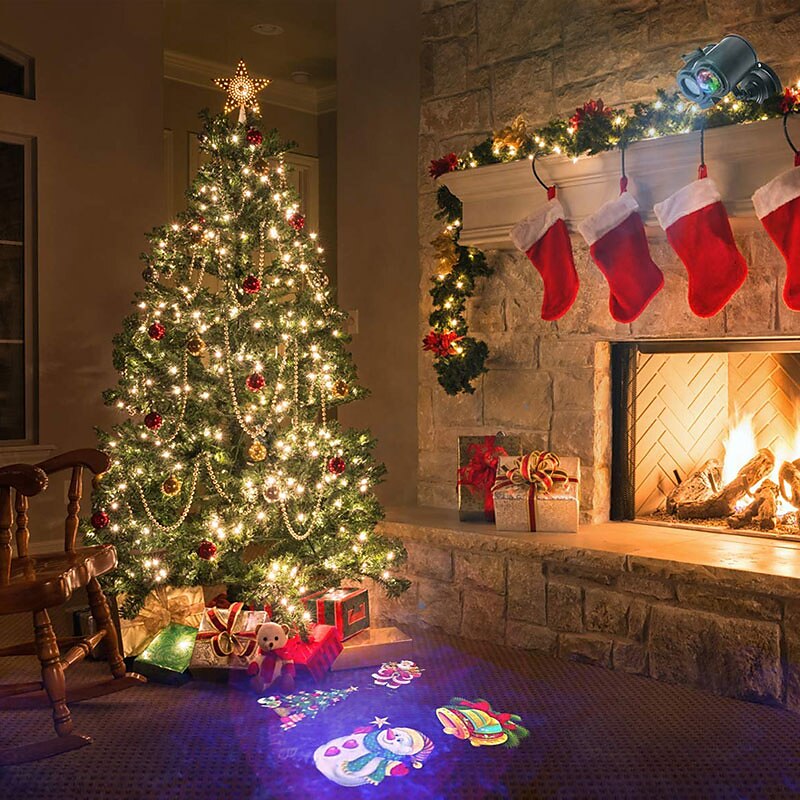 Projecteur à LED de noël Lumière de projecteur à vague d'eau 2 en 1 avec 16 motifs commutables Spectacle de lumière de paysage étanche pour la célébration d'anniversaire d'halloween et décoration de de 2025 ? $55.99 –P3