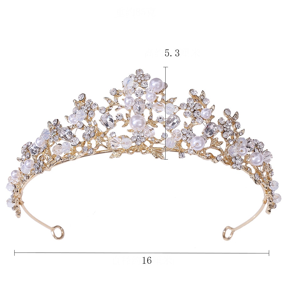 Kroon Tiara's Haarbanden Hoofddeksel Imitatie Parel Rhinestone Bruiloft Feest  Avond Retro Zoet Met Nepparel Kristal  Rhinestone Hoofddeksel jurk om indruk te maken 2025 - $28.99 –P1