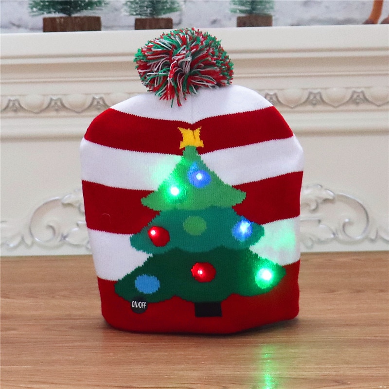 LED Christmas Hat Light Up Christmas Hat Unisex Knitted Beanie Holiday Hat Santa Claus Christmas Gifts Decoration 2026 - $15.99 –P21