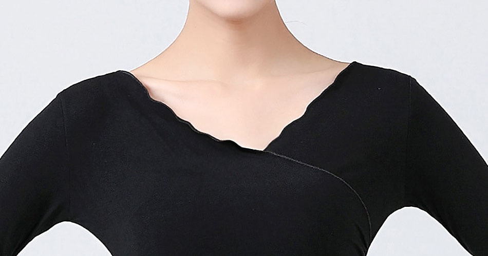 Ballroom-dans Sportsklær Topp Ren Farge Dame Ytelse Trening Langermet Hovedstad 2025 - $15.99 –P1