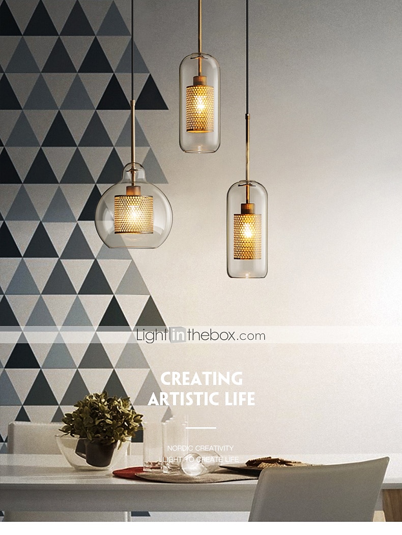 30 cm Single Design Pendant Light LED Modern Nordic Style Glass Cylinder Electroplated Lsland Lights Shops / Cafes Dining Room Lights Gift for Family Friends 110-120V 220-240V 2025 - $147.99 –P2