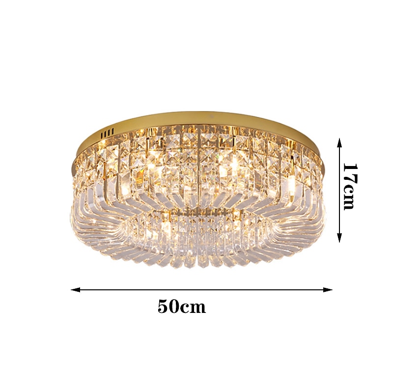 50cm 60cm 80cm luces de techo cristal diseño de círculo único araña de metal morden lujo estilo nórdico dormitorio sala de estar araña led 110-120v 220-240v 2025 - $601.99 –P1