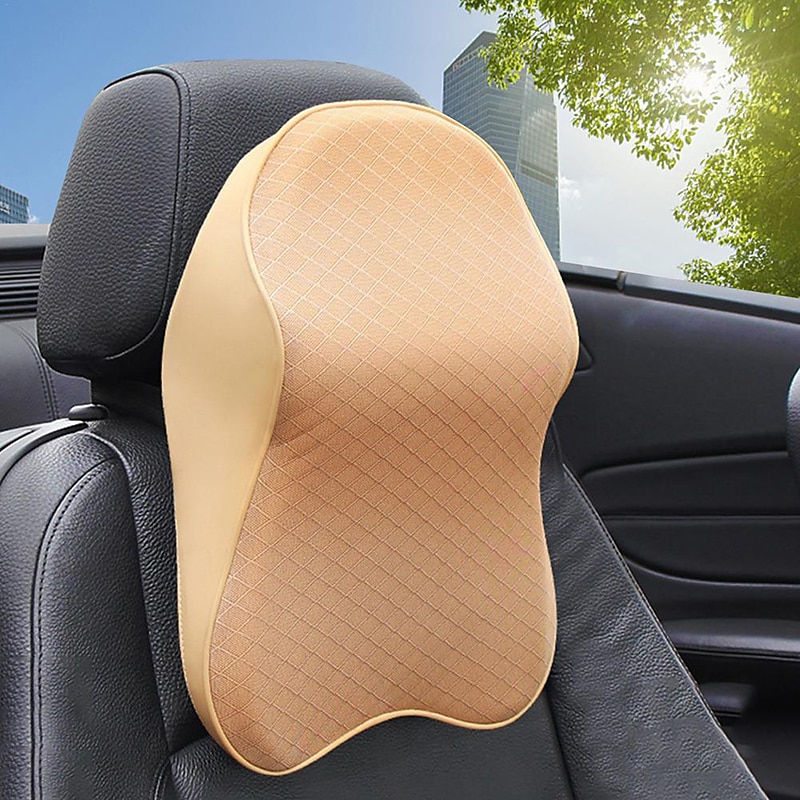 Breathable Car Seat Headrest Car Neck Pillow Cushion Back Lumbar