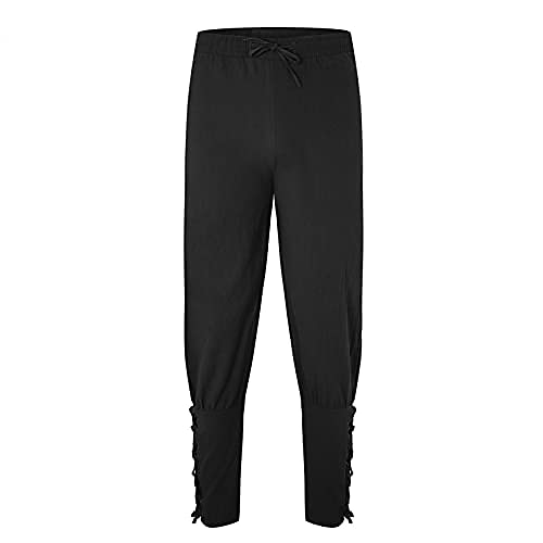 Men's Joggers Trousers Casual Pants Drawstring Elastic Waist Solid Color Stage Streetwear Fashion Punk & Gothic Loose Fit Black White 2025 - $26.99 –P4