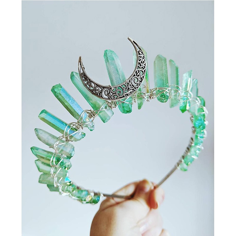 1 pièce galvanoplastie multicolore vert lune wicca assistant couronne bandeau bleu foncé noir bandeau eau de 2025 ? $24.99 –P3