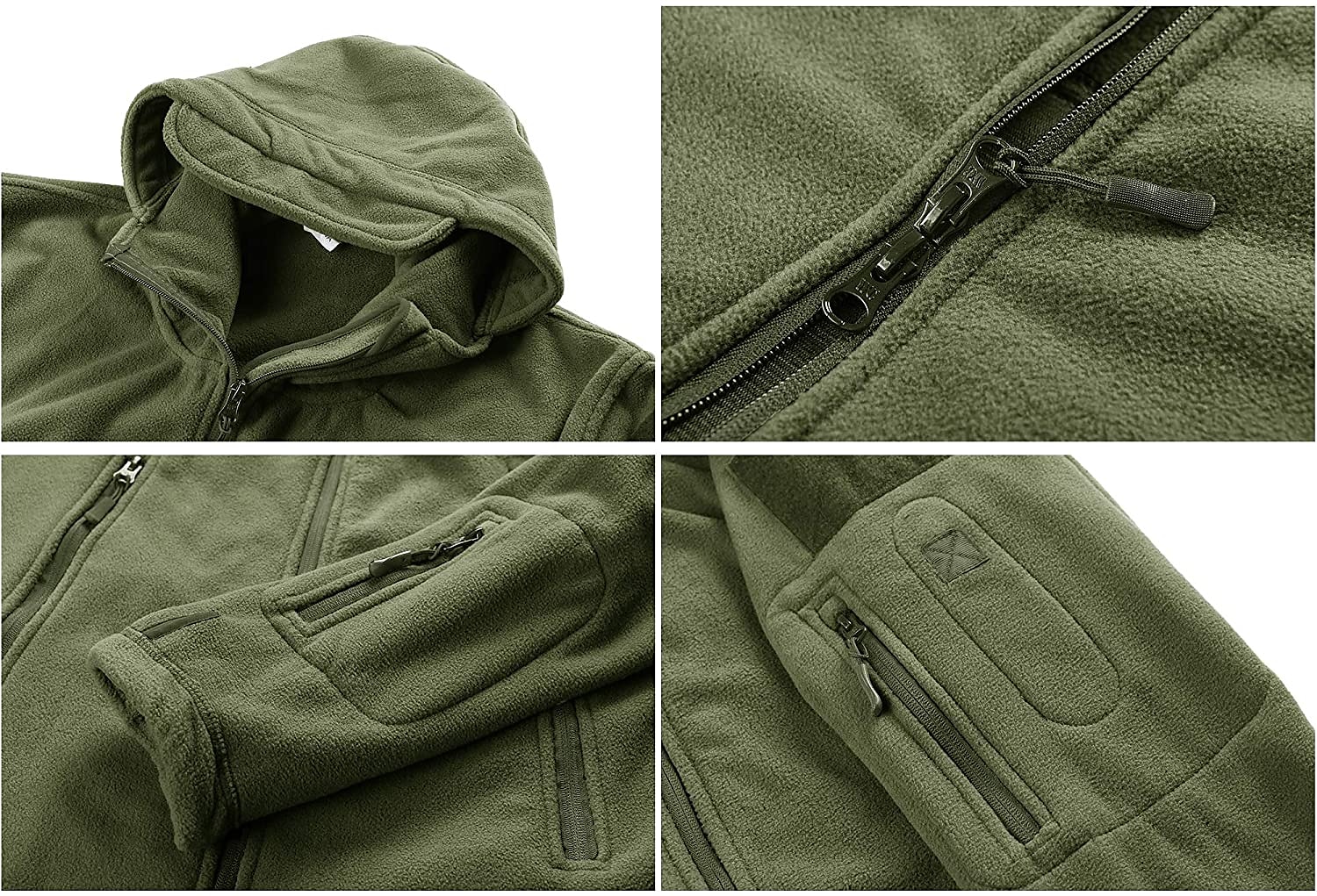 Outdoor Hunting Fishing Windproof Multi-Pockets Zip up Thermal