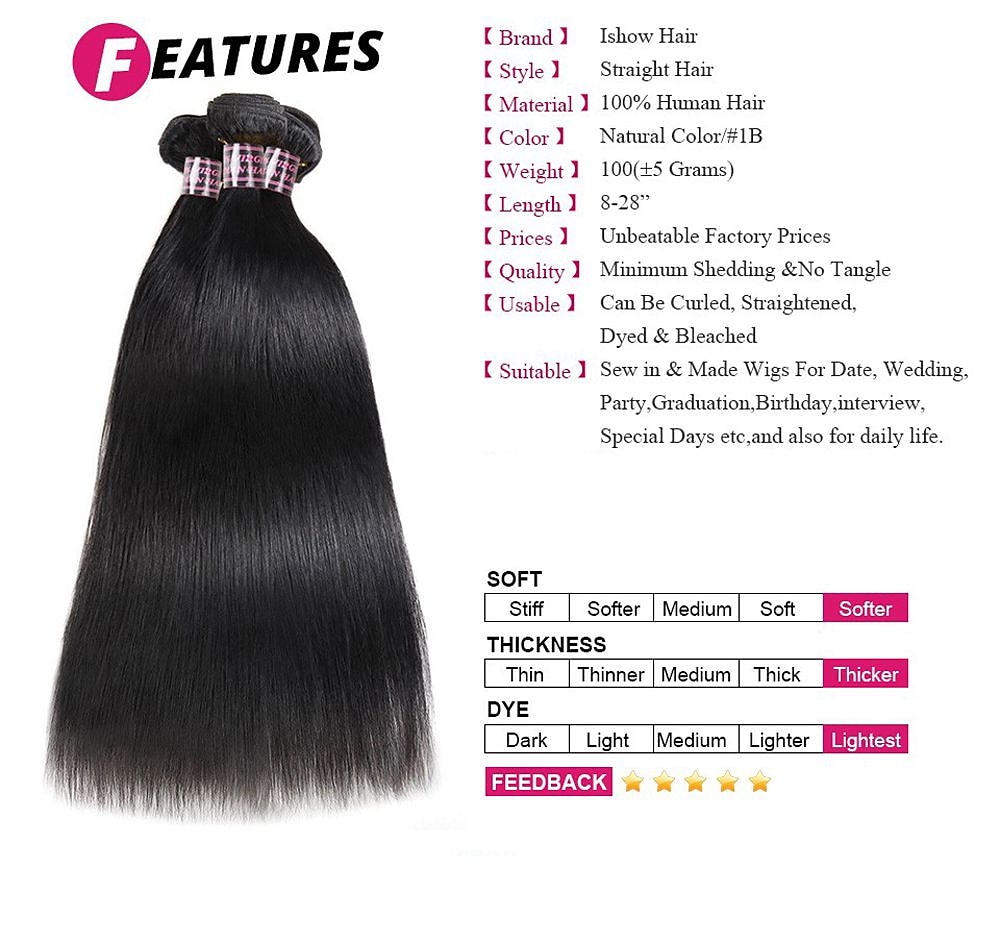 3 svazky Vlasy na vlasy Brazilské vlasy Volný Rozšíření lidský vlas Remy lidské vlasy 100% svazky Remy Hair Weave 300 g Lidské vlasy Vazby Příčesky z pravých vlasů 8-28 inch Přírodní barva 2025 - $59.99 –P1