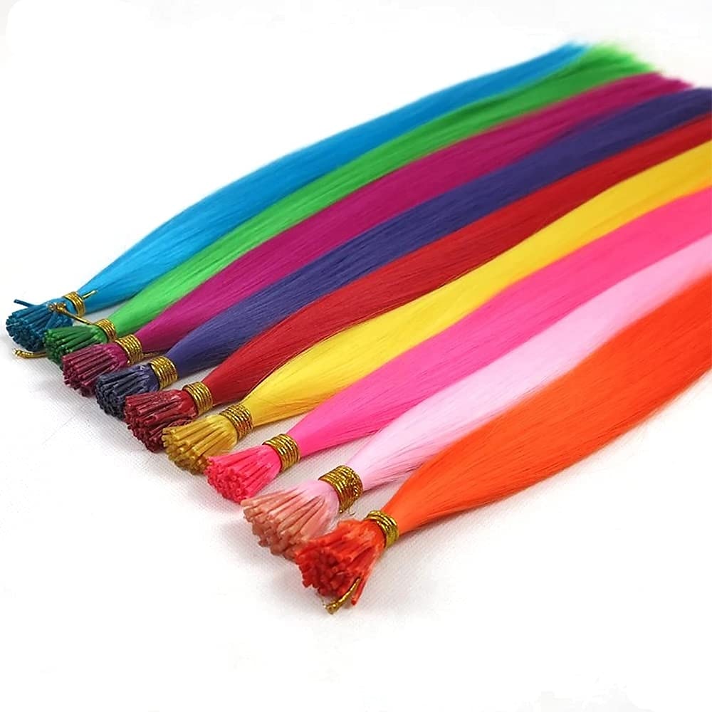 Kit d'extensions de cheveux synthétiques i tip fusion de kératine diverses couleurs Kit de cheveux de bâton de pointe de kératine de 16 pouces pour les femmes 30 brins/paquet de 2025 ? $15.99 –P4