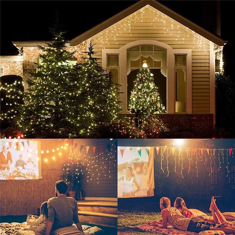 luz de cordão de pingente luz de decoração ip44 luz de férias ao ar livre luzes de cortina de gelo 3,5m 5m 96leds 216leds luz de corda flexível para ano novo decoração de festa de natal guirlanda iluminação colorida eu us plug de 2025 por $12.99 –P9