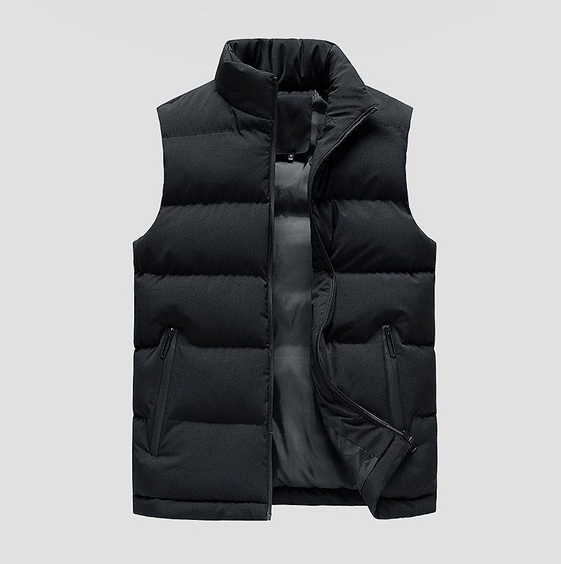 2026年 男性用 パファーベスト フォーマル レギュラー カジュアル 保温 高通気性 冬 秋 純色 ブルー ブラック ルビーレッド パファージャケット  コレクション – $22.99 –P8