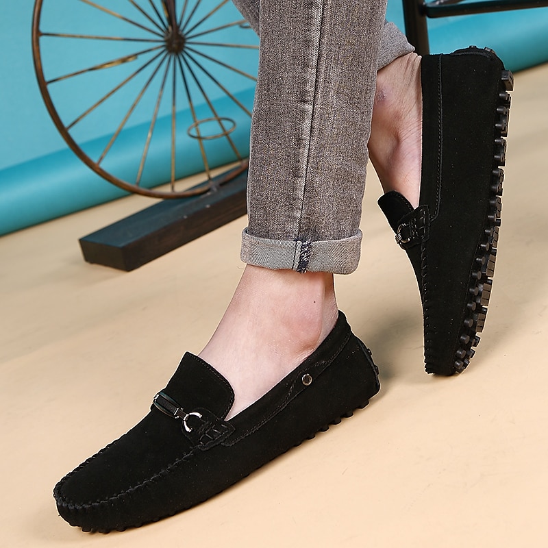 mocassins classiques en daim bleu marine pour hommes avec détails en métal - idéaux pour les occasions professionnelles décontractées et formelles de 2025 ? $54.99 –P2