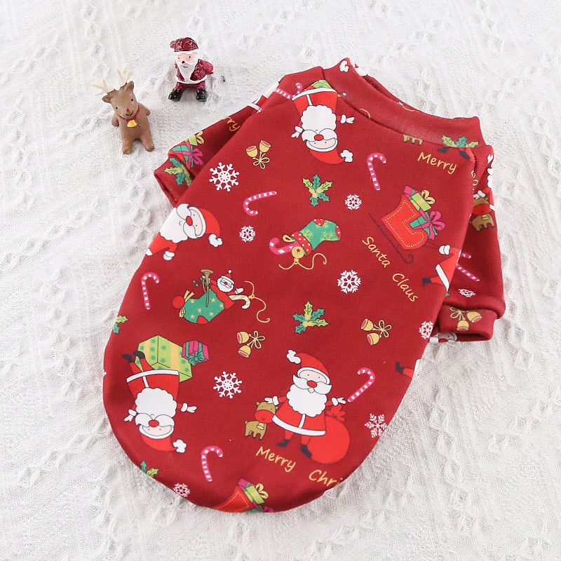 Hund Katt Julkostym Julklappar till husdjur Juloutfit jultomten söt stil Förtjusande Jul Ledigt / vardag Festival for Hes Bulldogg Mops Bichon Frisé Schnauzer 2025 - $15.49 –P7