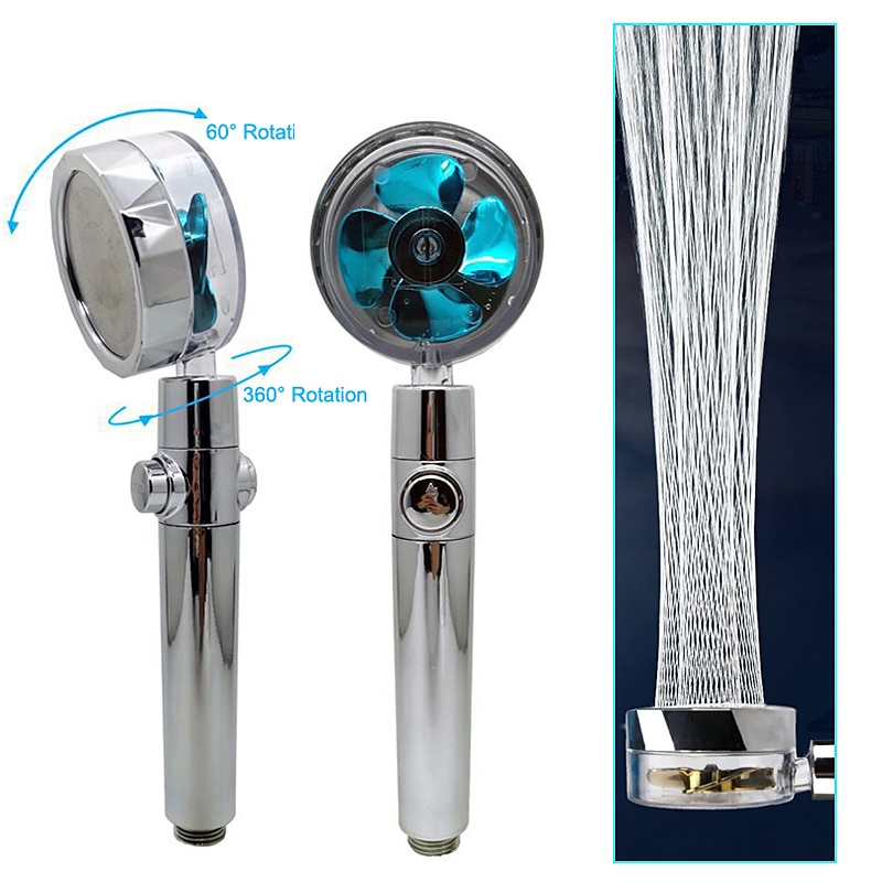Shower Head Water Saving Flow 360 Degrees Rotating With Small Fan ABS Rain High-Pressure Spray Nozzle Bathroom Accessories 2025 - $4.99 –P3