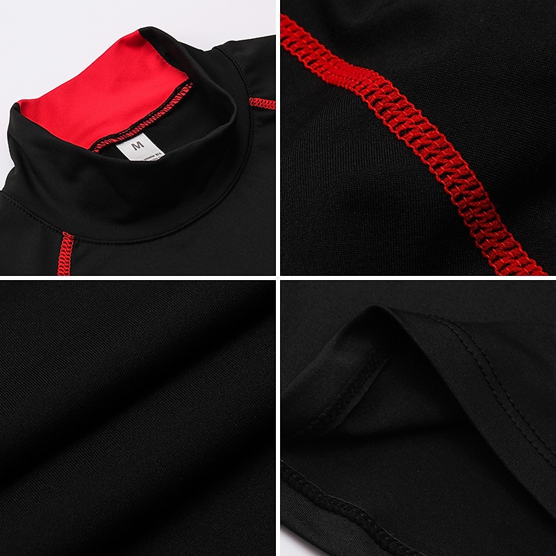 Men's Compression Shirt Running Shirt Long Sleeve Base Layer Summer Breathable Quick Dry Moisture Wicking Power Flex Fitness Gym Workout Running Sportswear Activewear Dark Grey Black White 2025 - $16.49 –P20