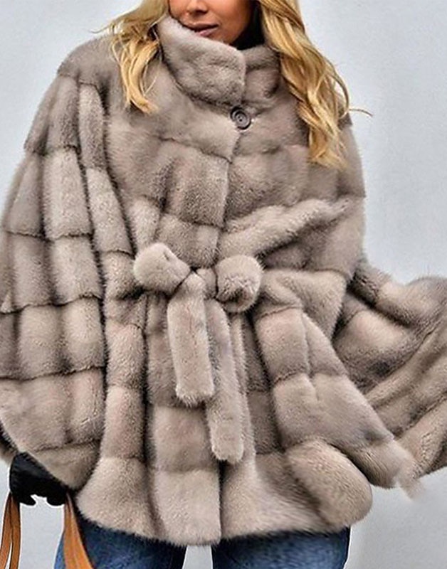 plus size faux fur swing coat