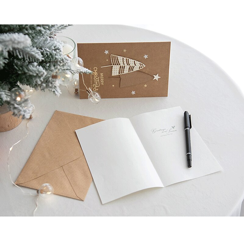Noël Noël Trippy flocon de neige blanc Carte de vœux avec Enveloppe