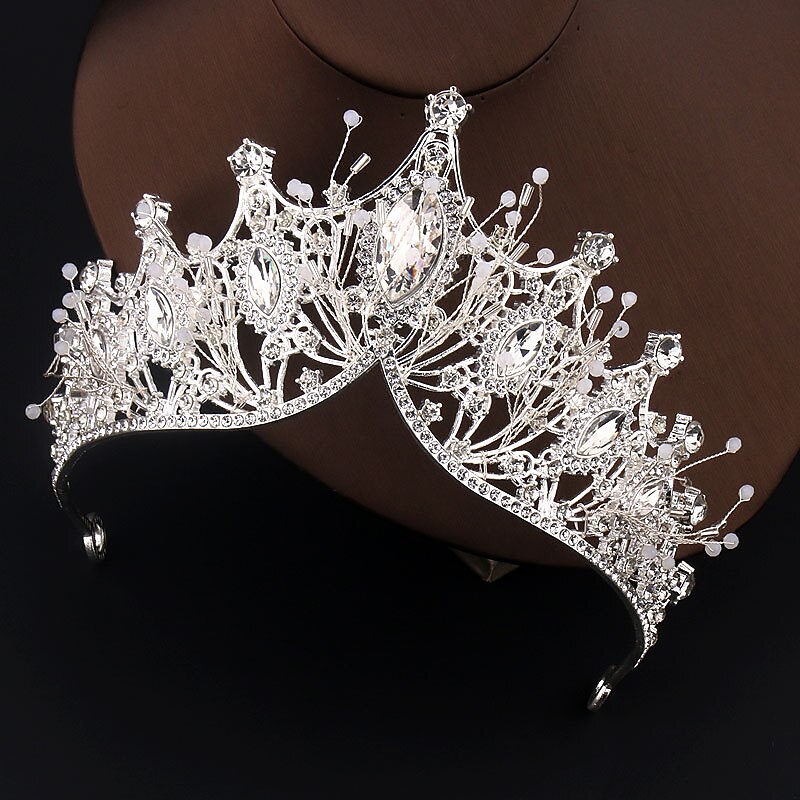 Strasslegierung große Krone handgefertigte Accessoires atmosphärisches Styling Haarschmuck goldene Kleidkrone 2025 - $17.99 –P3