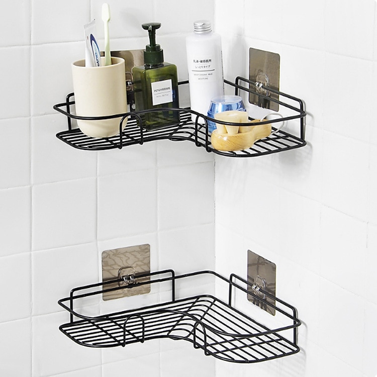 Shower Caddy Bathroom Shelf with Hooks, Shower Caddy Rack, Bathroom Kitchen No Punching Triangle Storage Rack, Bathroom Accessories 2025 - $11.49 –P3