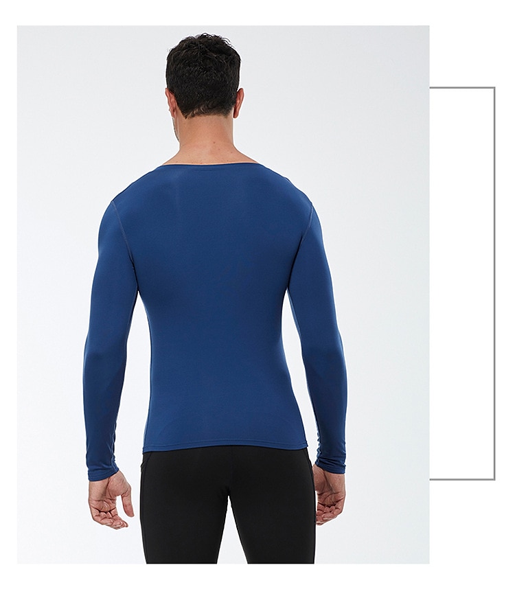 Муж. Компрессионная футболка Футболка для бега Длинный рукав Футболка Футболка Атлетический Одежда для спорта и отдыха Осень V-образный вырез Однотонный Спандекс Флис 2026 - $15.49 –P12