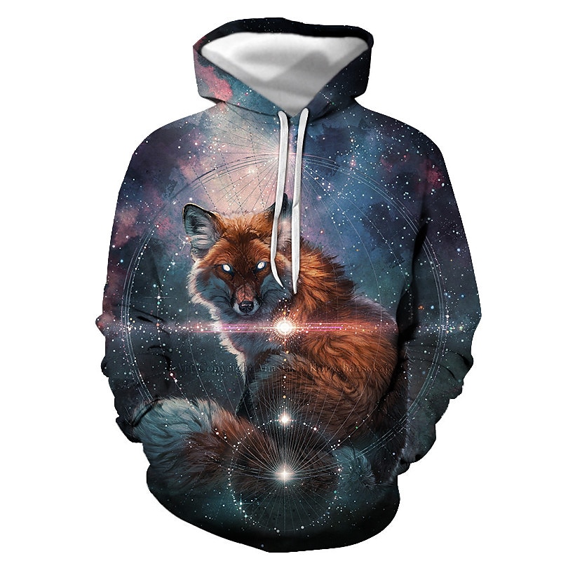 Men's Graphic Fox Hoodie Hoodies Sweatshirt Hoodie Long Sleeve Hooded Sweatshirt Hooded Streetwear 3D Print Casual Daily Royal Blue Blue Print Spring & Fall Designer 2025 - $29.99 –P7
