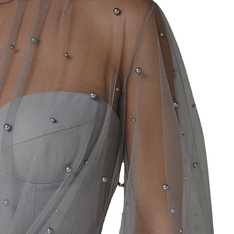 Skjermkleding Kveldsgalla Elegant Kjole Formell Kveld Fødselsdag Gulv Lengde Uten Ermer Smykkekrave Høst Bryllup Gjest Stretch Stoff med Beading Splicing 2025 - $183.99 –P4