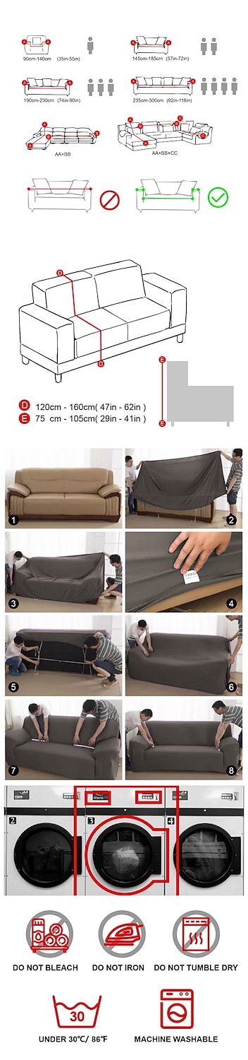 Stretch Sofa Cover Slipcover Burgundy Elastic Modern Sectional Couch for Living Room Couch Cover Sectional Corner Chair Protector Couch Cover 1/2/3/4 Seater 2025 - $42.99 –P5