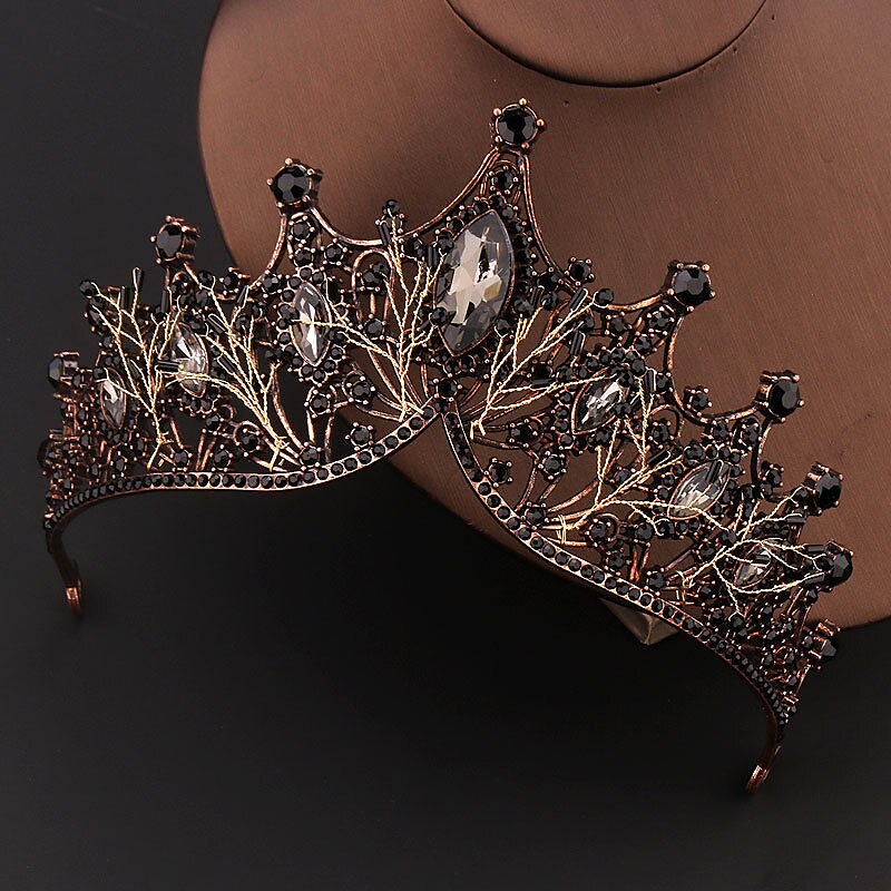 Strasslegierung große Krone handgefertigte Accessoires atmosphärisches Styling Haarschmuck goldene Kleidkrone 2025 - $17.99 –P2