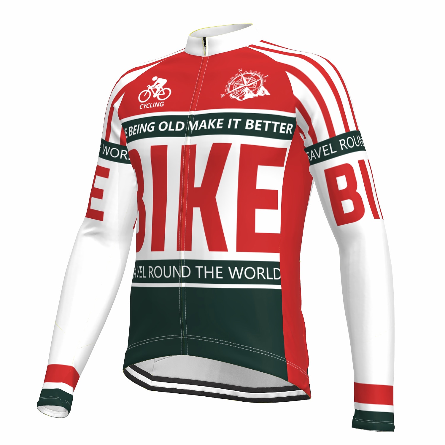 Men's Cycling Jersey Long Sleeve Bike Jersey Top with 3 Rear Pockets Mountain Bike MTB Road Bike Cycling Breathable Quick Dry Moisture Wicking Reflective Strips Wine Red Black White Polyester Spandex 2025 - $32.99 –P7
