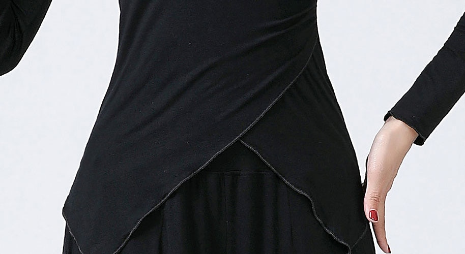 Ballroom-dans Sportsklær Topp Ren Farge Dame Ytelse Trening Langermet Hovedstad 2025 - $15.99 –P2