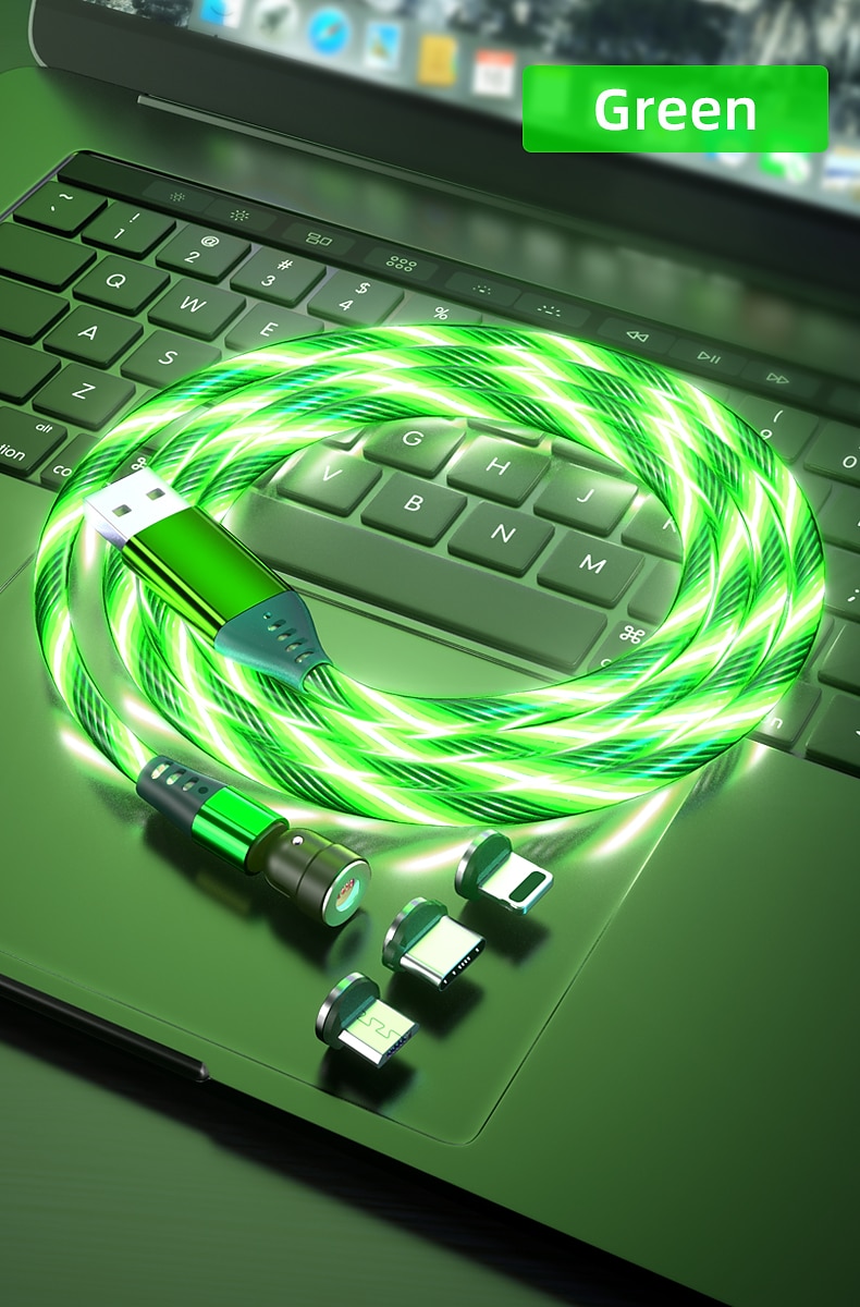 Универсальный зарядный кабель 3,3 фута 6,6 футов USB A на Lightning/микро/USB C 3 A Кабель для зарядки Быстрая зарядка 3 в 1 Магнитный Вращение на 540° Назначение Samsung Xiaomi Huawei 2025 - $18.99 –P15
