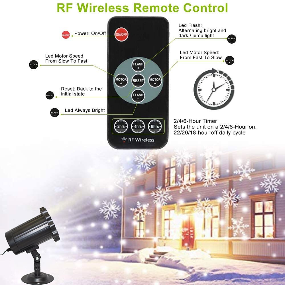 Christmas Light Snowflake Projection Lamp Christmas Decoration Lamp Can Be Remotely Plugged In 2025 - $40.99 –P7