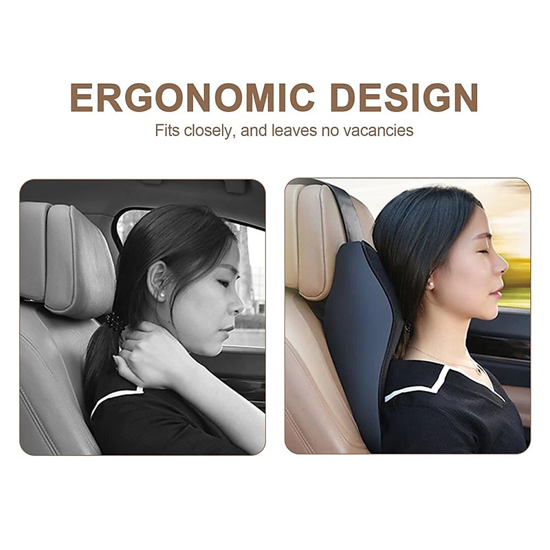 Car Seat Headrest Neck Pillow + Back Support Memory Cotton SET – carhacksy