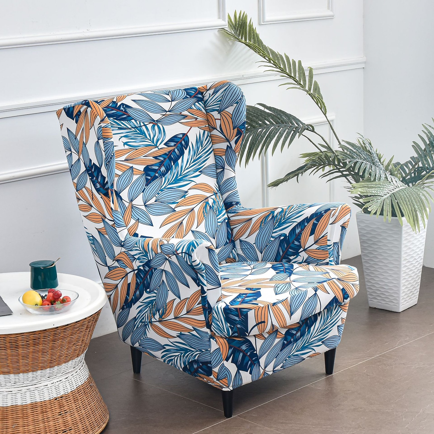 Types:4 DELITLS Wing Chair Slipcover Polyester Spandex Fabric Wingback Chair Covers Furniture Protector High Stretch Arm Slipcovers Sofa Covers Sofa Cover Stretch Armchair Cover