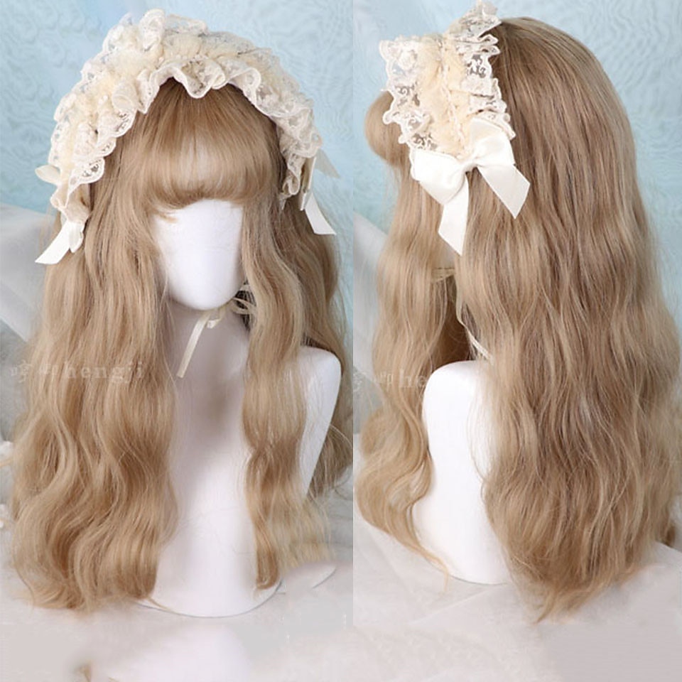 Długa Ombre Kolorowa Syntetyczna Peruka Cosplay Lolita Harajuku z Grzywką Naturalne Fale Różowa Fioletowa Niebieska Codzienna Peruka Halloween 2025 - $25.99 –P11