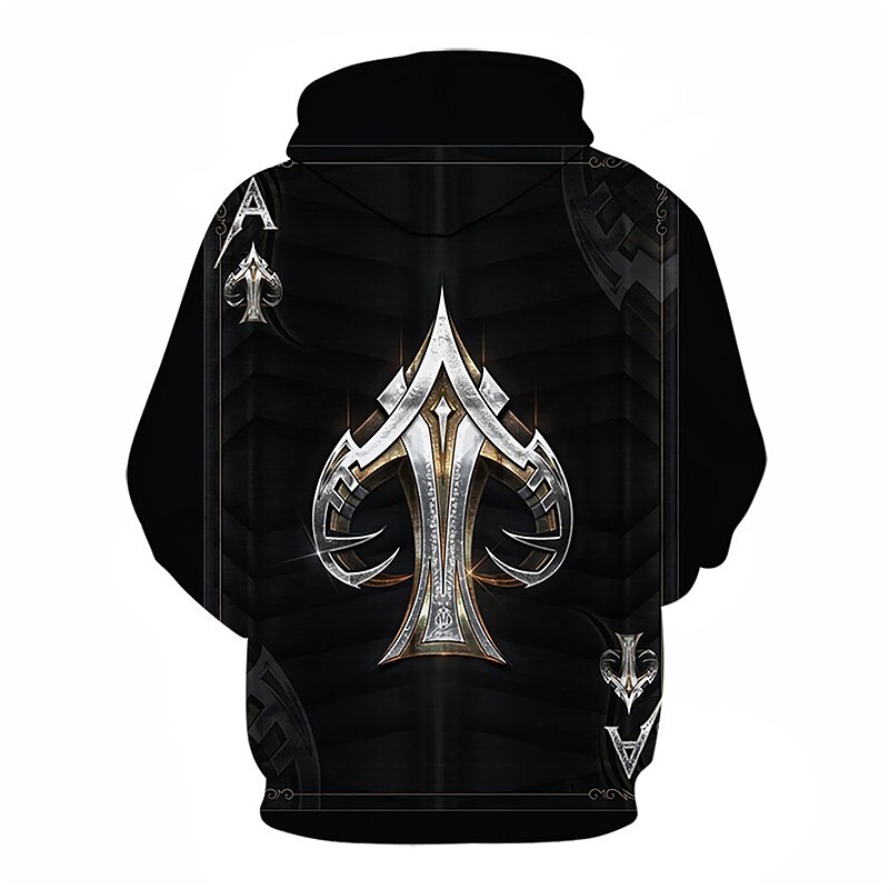 Per uomo Pop art Carte francesi Felpa con cappuccio Felpe Felpa Felpa con cappuccio Manica lunga Felpa con cappuccio Con cappuccio Streetwear Stampa 3D Informale Giornaliero Argento Nero Stampa del 2025 a $31.99 –P8