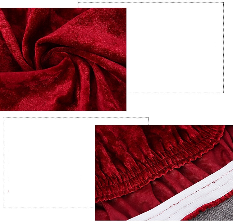 Velvet Bar Stool Covers Stretch, Burgundy Soft Non Slip Height Stool Covers with Elastic Bottom Removable Washable High Seat Chair Protectors for Dining Room Kitchen Barstool 2025 - $12.49 –P2