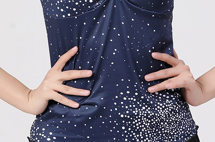 Latin Dance Ballroom Dance Top Printing Women's Training Performance Half Sleeve Polyester 2025 - $16.99 –P2