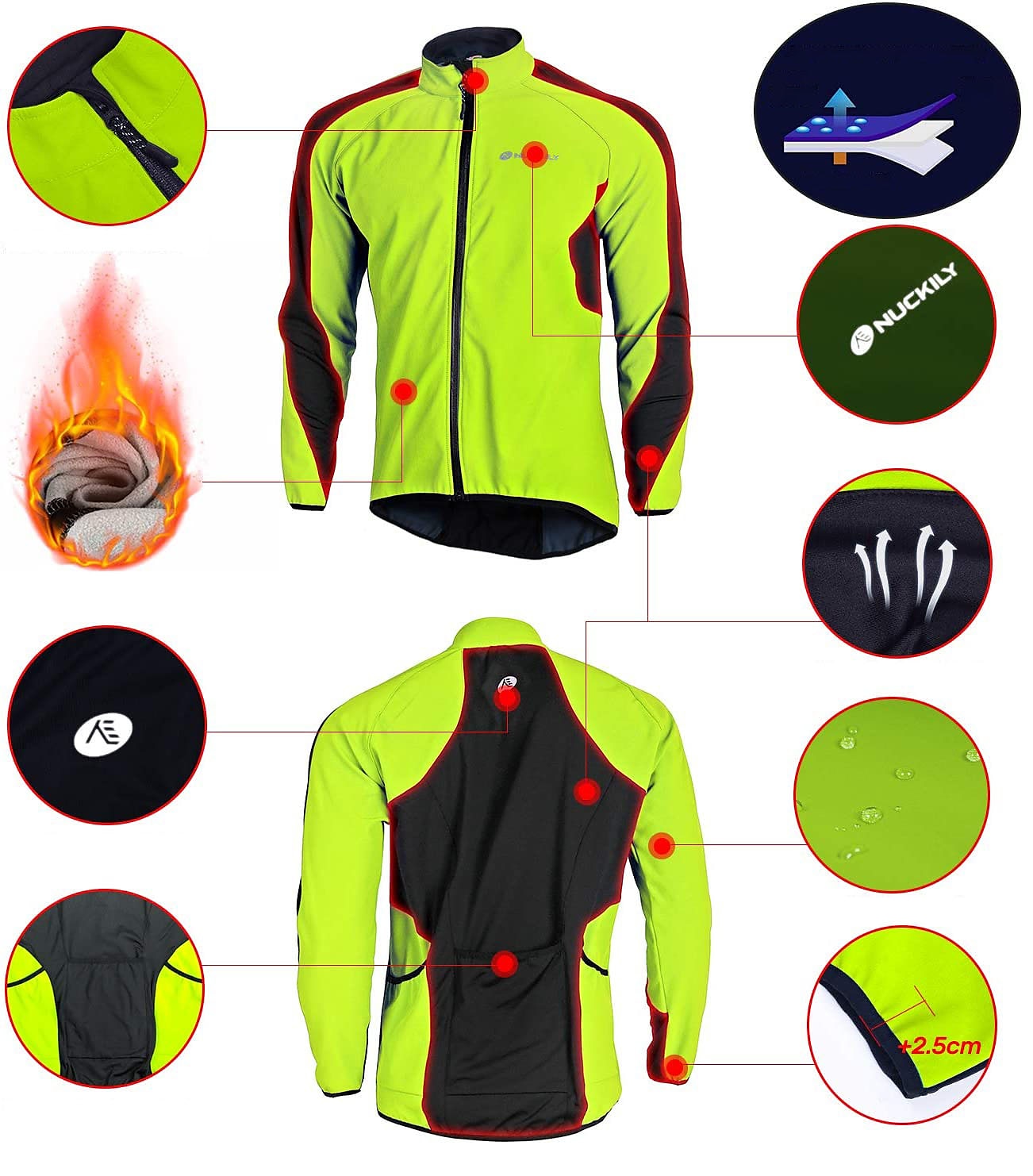 Nuckily Men's Cycling Jacket with Pants Fleece Jacket Winter Thermal Warm Windproof 3D Pad Breathable Bike Windbreaker Clothing Suit Mountain Bike MTB Road Bike Cycling Green Red Blue Bike Wear 2025 - $79.99 –P9