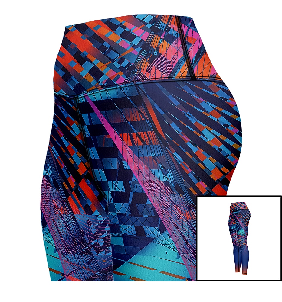 Жен. Леггинсы Sports Gym Leggings Штаны для йоги Спандекс Синий Укороченные леггинсы Геометрия Утягивание живота Подтяжка Одежда Одежда Йога Фитнес Тренировка в тренажерном зале Бег / Эластичность 2026 - $18.99 –P8