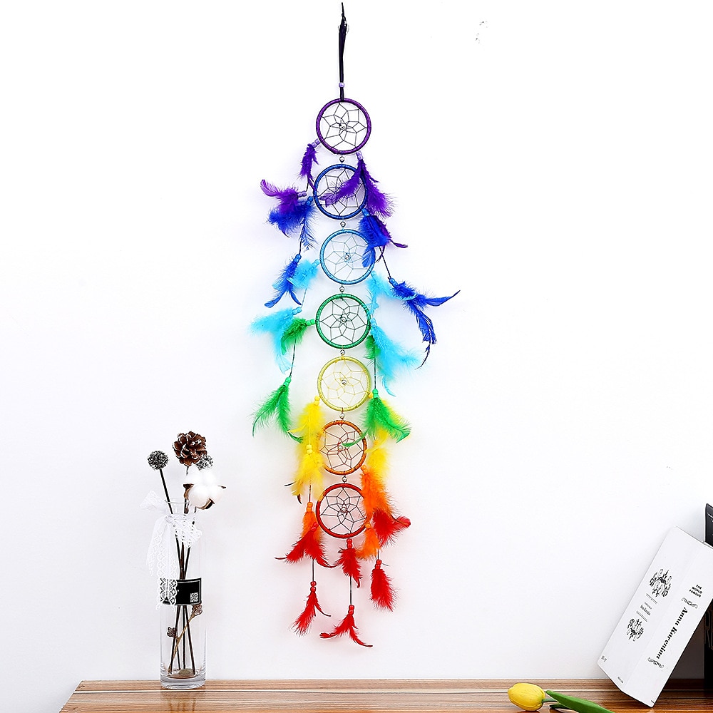 Boho łapacz snów ręcznie prezent ozdoba do powieszenia na ścianie ozdoba artystyczna rzemiosło koło pióro dla dzieci sypialnia festiwal weselny 80-85 cm) 2025 - $23.99 –P2