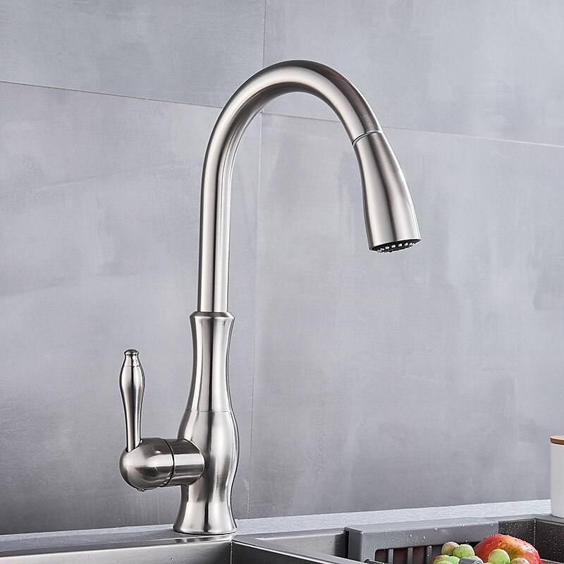 rubinetto da cucina con doccetta estraibile, ottone 2 modalità monocomando monoforo rubinetti da cucina in stile moderno con interruttore caldo e freddo del 2025 a $161.99 –P7