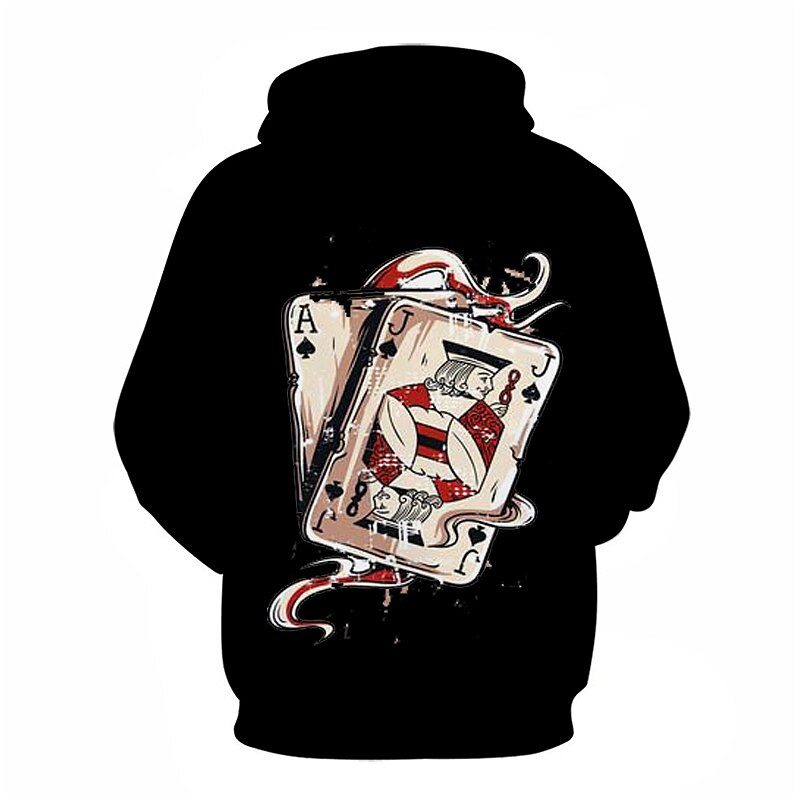 Per uomo Pop art Carte francesi Felpa con cappuccio Felpe Felpa Felpa con cappuccio Manica lunga Felpa con cappuccio Con cappuccio Streetwear Stampa 3D Informale Giornaliero Argento Nero Stampa del 2025 a $31.99 –P2
