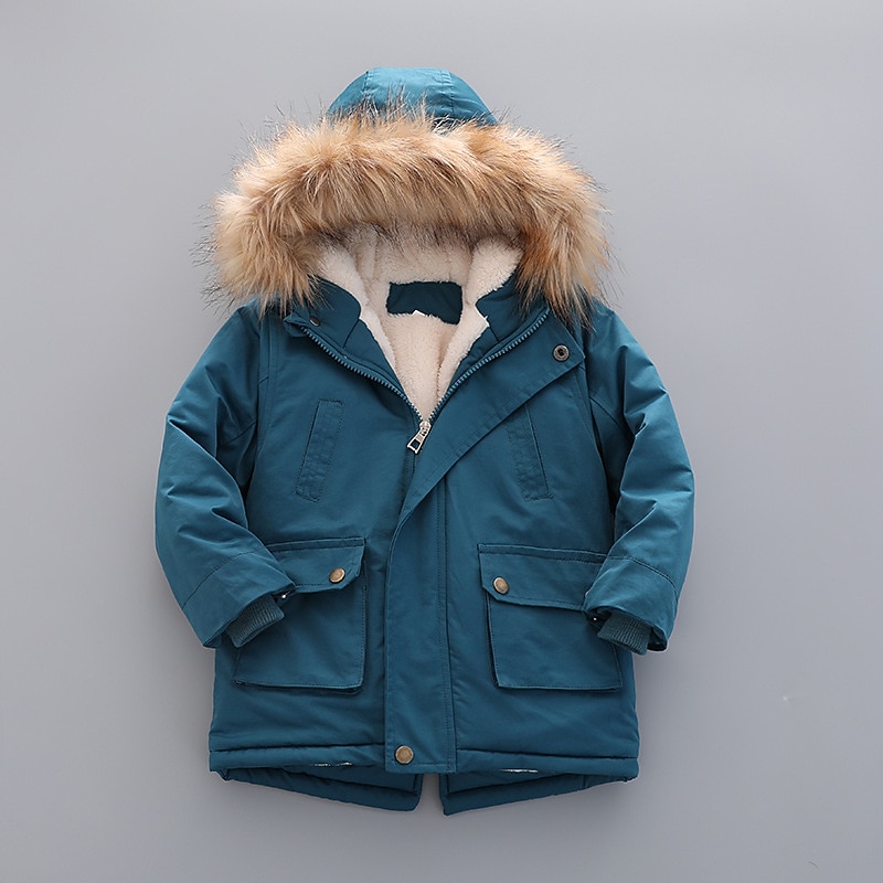 Kids Boys' Fleece Jacket Hoodie Jacket Outerwear Solid Color Long Sleeve Zipper Coat Outdoor Cotton Adorable Daily Yellow Pink Navy Blue Spring Fall 7-13 Years 2025 - $37.99 –P10