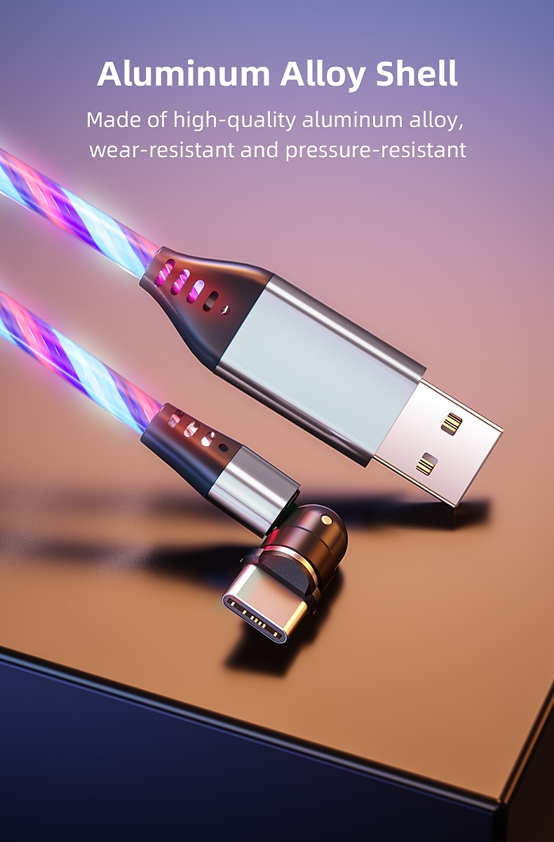 Универсальный зарядный кабель 3,3 фута 6,6 футов USB A на Lightning/микро/USB C 3 A Кабель для зарядки Быстрая зарядка 3 в 1 Магнитный Вращение на 540° Назначение Samsung Xiaomi Huawei 2025 - $18.99 –P11